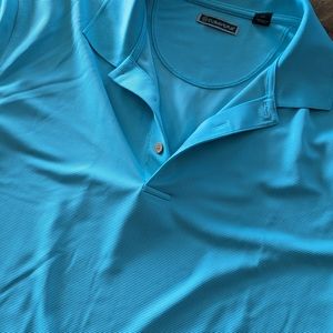 Lightweight Turquoise Blue Cubavera Golf Shirt